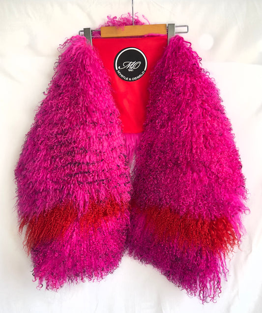 Limited Edition Millie Scarf - Fushia w/ navy tips and red accent